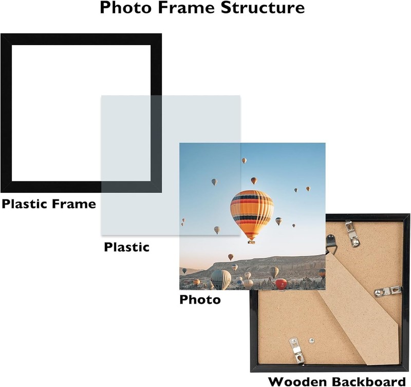 7x7 Black Picture Frame Tabletop & Wall Mount Decor for Photos Paintings Posters gallery