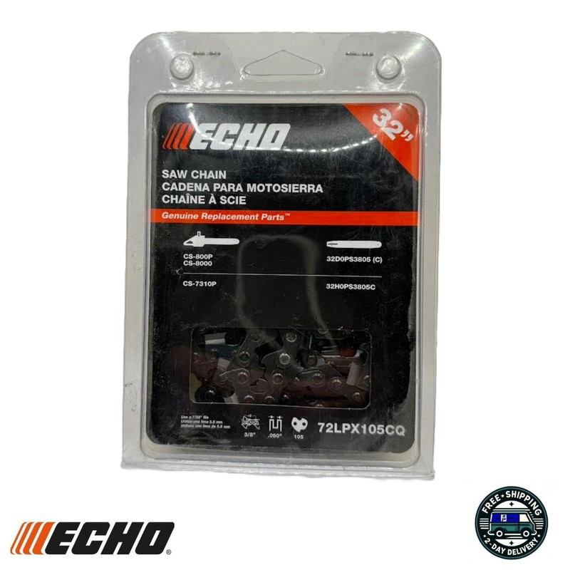 Echo 32" Bar & Chain Combo Kit 32D0PS3805C 72LPX105CQ Fits CS-800P CS-7310P gallery