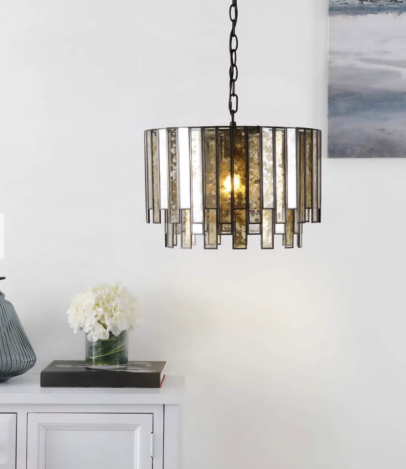 SAFAVIEH Gresher 15.5 Inch Chandelier | Mercury / Oil Rub Bronze | NEW gallery