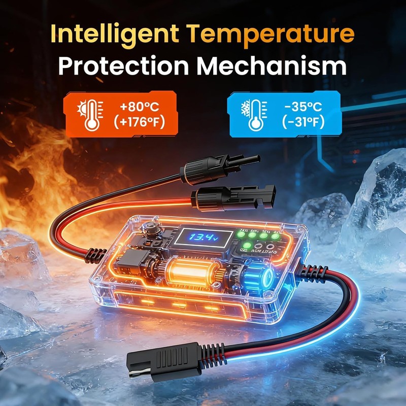 Solar Charge Controller 12V 20A Type-C USB for Solar Panel Gel, AGM LiFePO4 New gallery