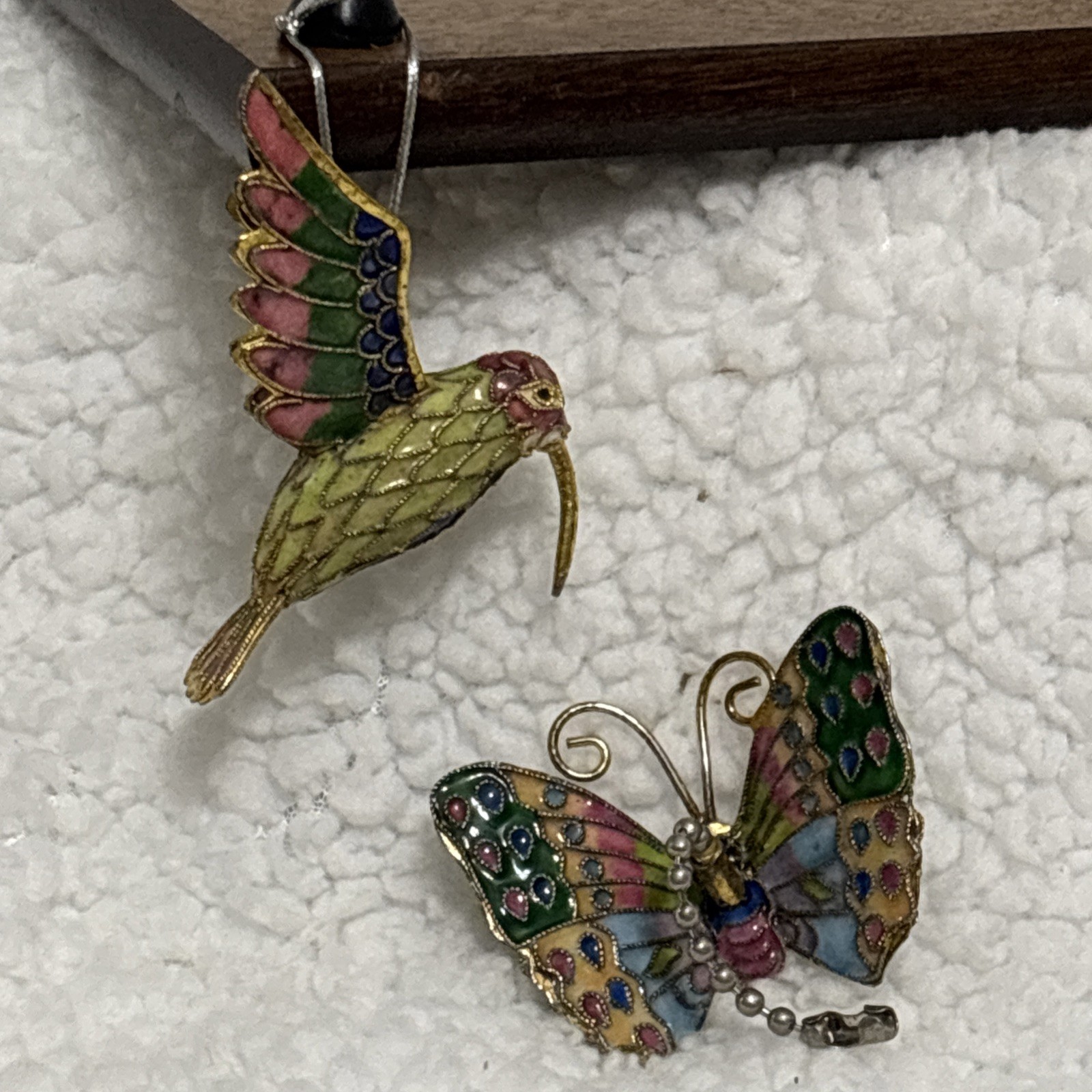 Cloisonné Hummingbird Hanging Ornament And Butterfly Ceiling Fan Light Pull gallery