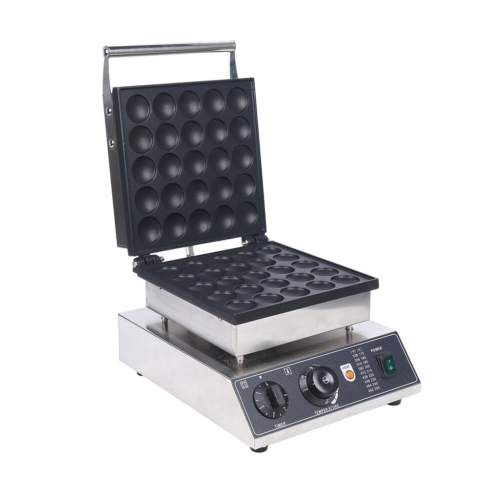 Mini Dutch Poffertjes Pancake Maker 25-Cavity Stainless Steel 110V 1850W gallery