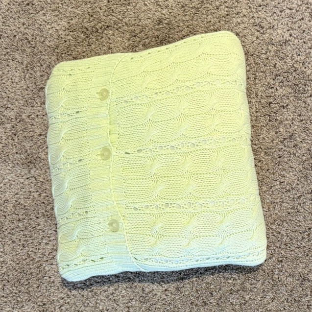 Dakota Home-Knits Green Cable Knit Throw Blanket Rectangle
