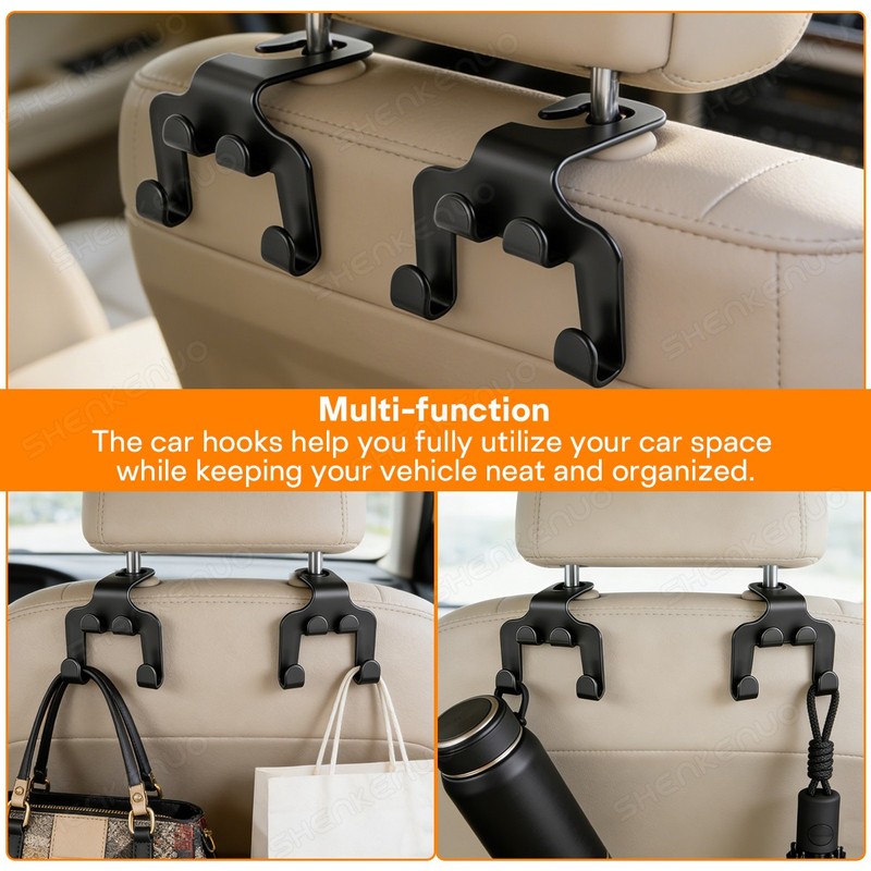 Universal Car Headrest Hook Plastic Seat Back Hanger Bag Storage Cloth Holder gallery