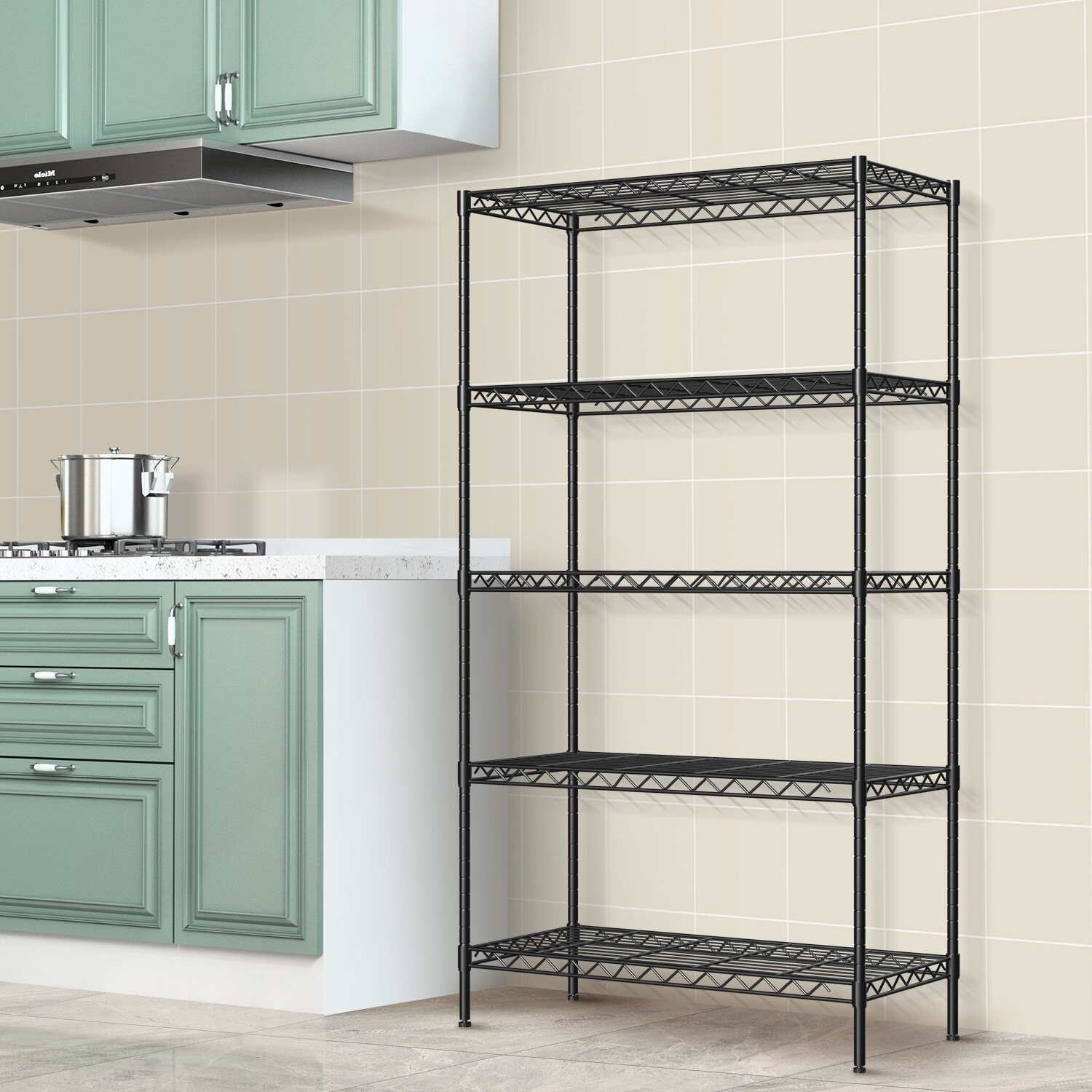5-Tier Wire Shelving Unit NSF Metal Shelf Rack 1250 lbs Capacity Storage Rack gallery