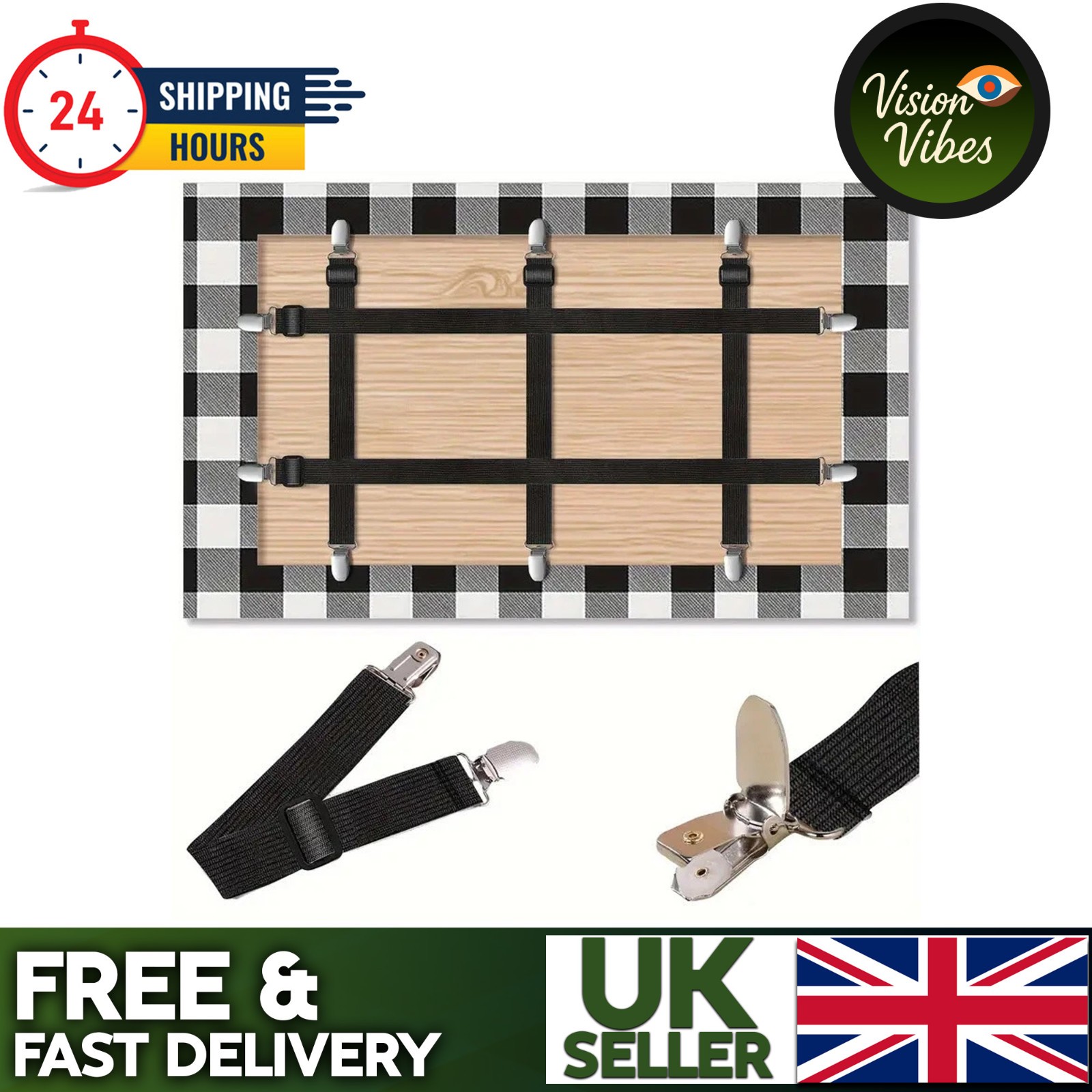 5Pc Adjustable Tablecloth Clips with Hidden Elastic Straps Table Cover Holders gallery