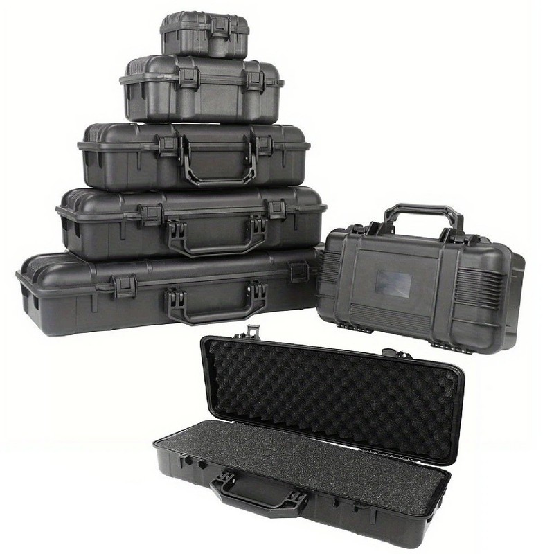6 Sizes Black Hard Shell PP Toolbox Shockproof Portable Tool Storage Case gallery