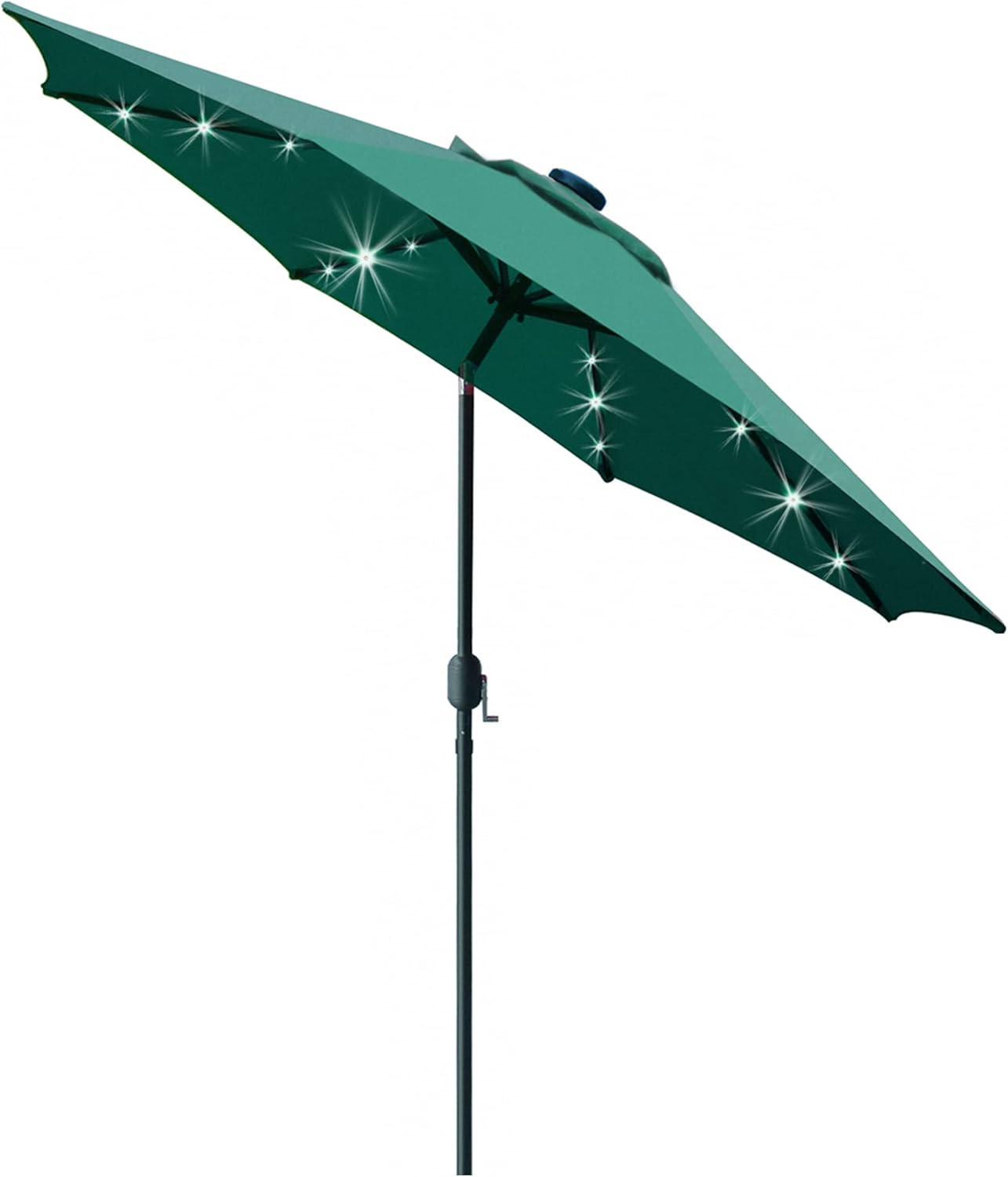 9' Solar LED Lighted Patio Umbrella with 8 Ribs/Tilt Adjustment and Crank Lift S gallery