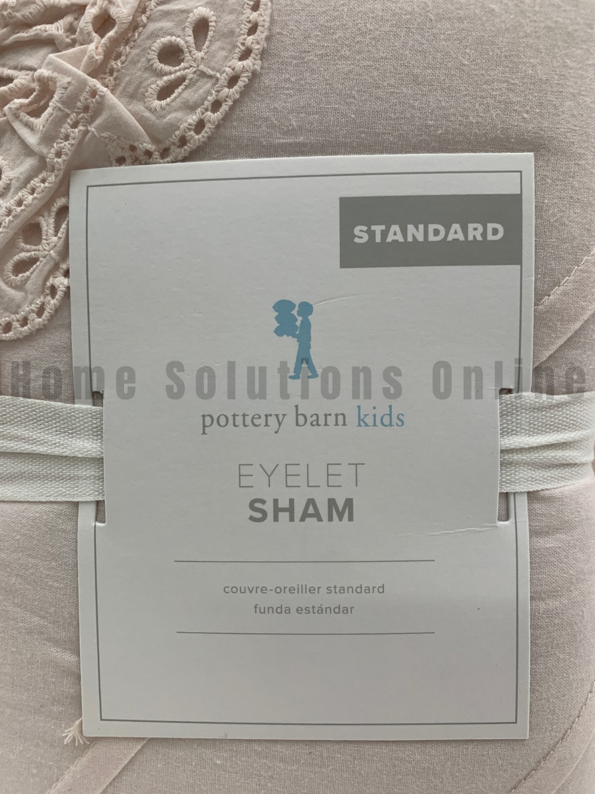 Pottery Barn Kids Eyelet Full Queen Comforter 1 Standard Sham Blush #9792 gallery