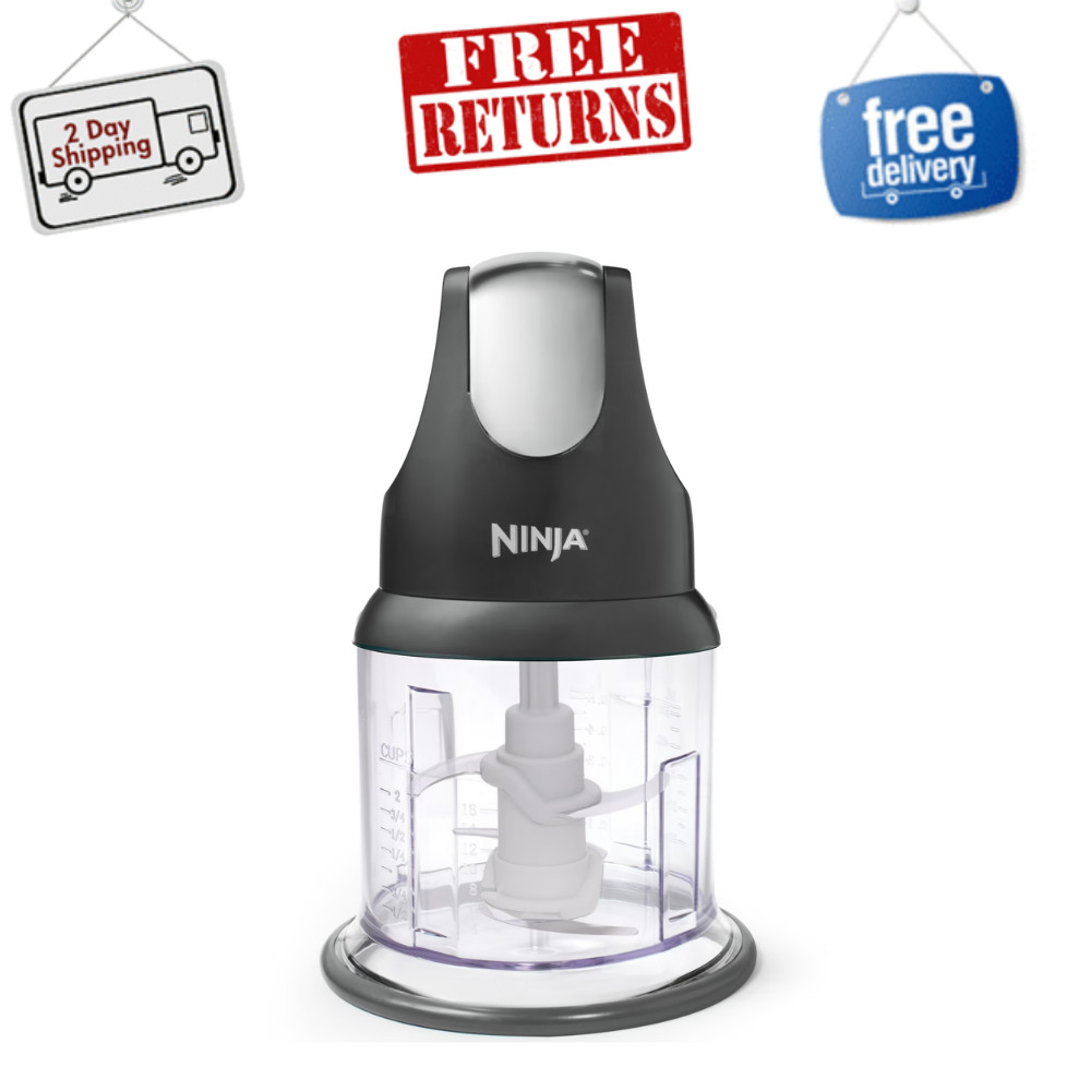 Ninja Express Chop Food Processor, 2-Cup Mini Chopper Blender Mincer, Gray NJ100