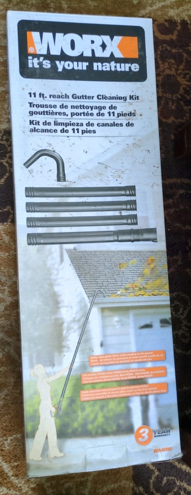 WORX WA4090 Universal Fit Gutter Cleaning Kit w/11ft reach for Leaf Blowers- NEW gallery