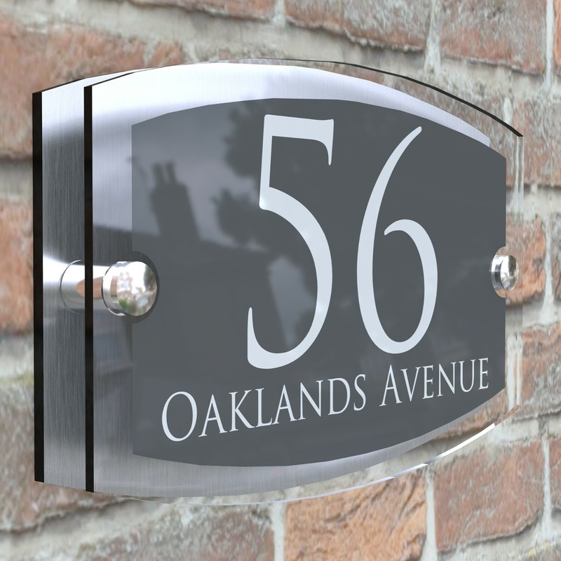 Anthracite House Sign Plaques Door Numbers Personalised Address Acrylic gallery