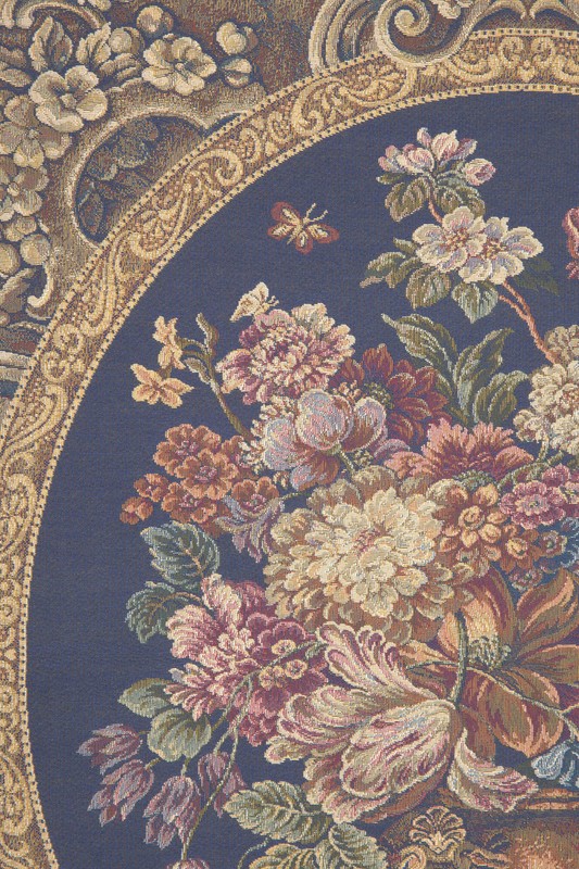 Floral design Composition in Vase DarkBlue Italian Tapestry decoration Design gallery