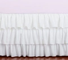 Super Soft Cotton 16″ drop Ruffle Bed Skirt Dust Ruffle:Twin Size-White