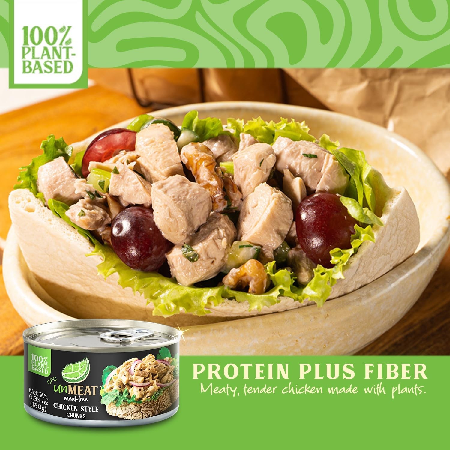 unMEAT Chicken Style Chunks Plant Based Vegan Meat (6.3 oz) 3, 6 or 12 Pack gallery