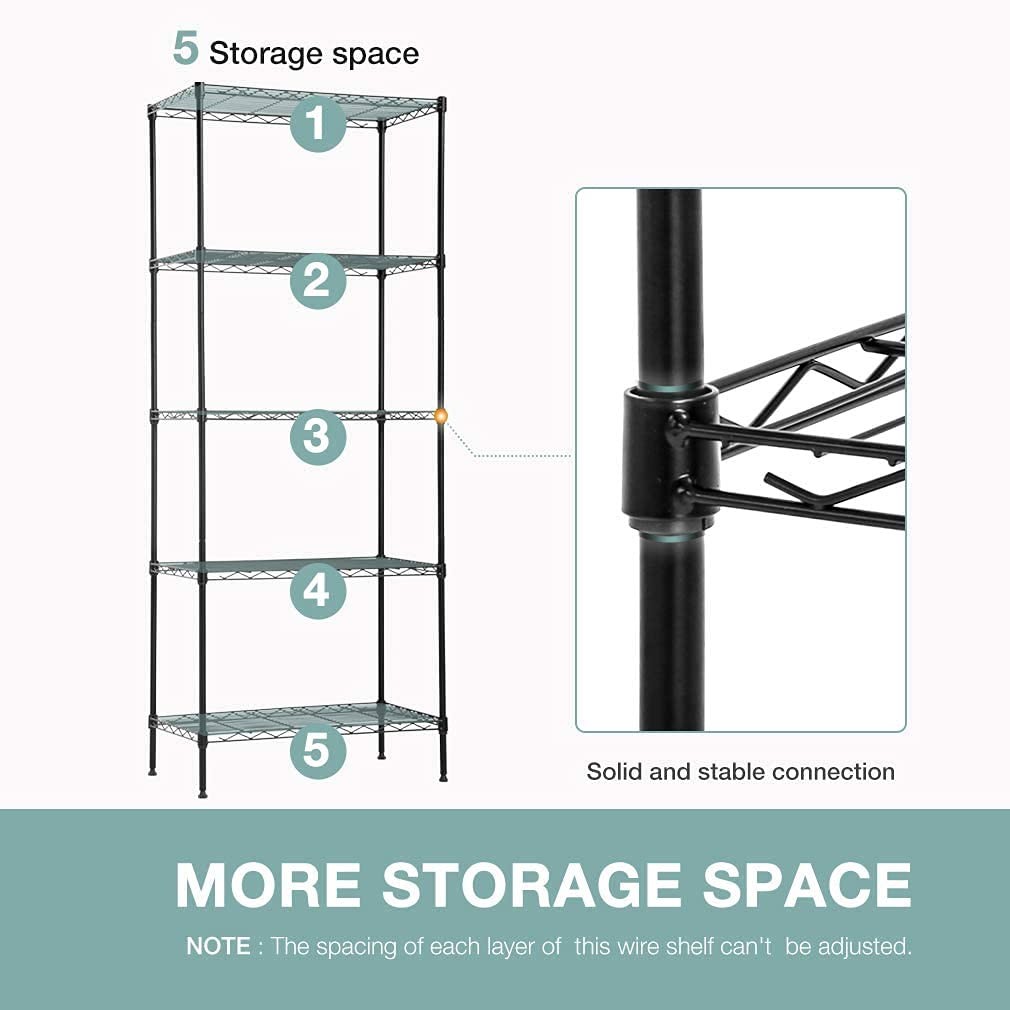 FDW 14Dx24Wx60H Wire Rack 5 Shelf Storage Unit Wire Shelving Unit Metal Shelf Or gallery
