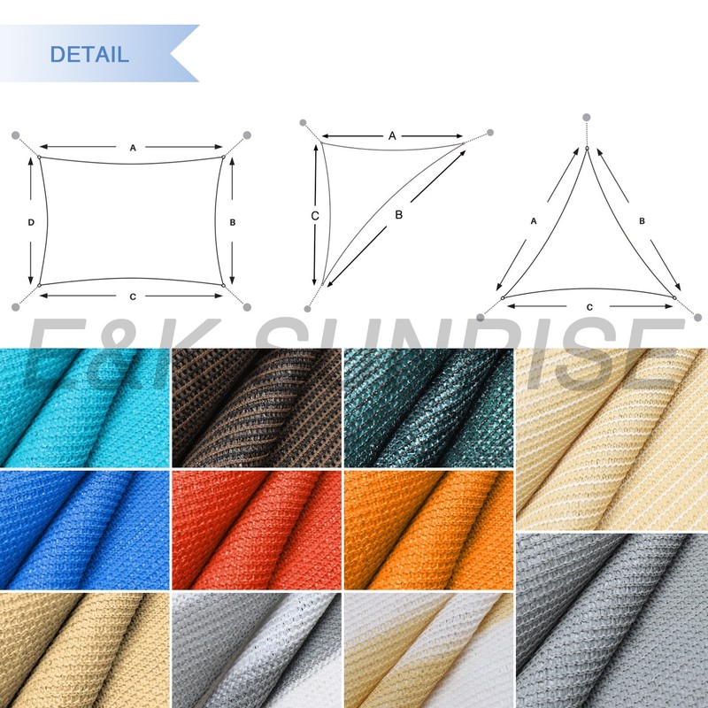 Permeable Sun Shade Sail Triangle Canopy Shade Cover UV Block Patio Pool Outdoor gallery