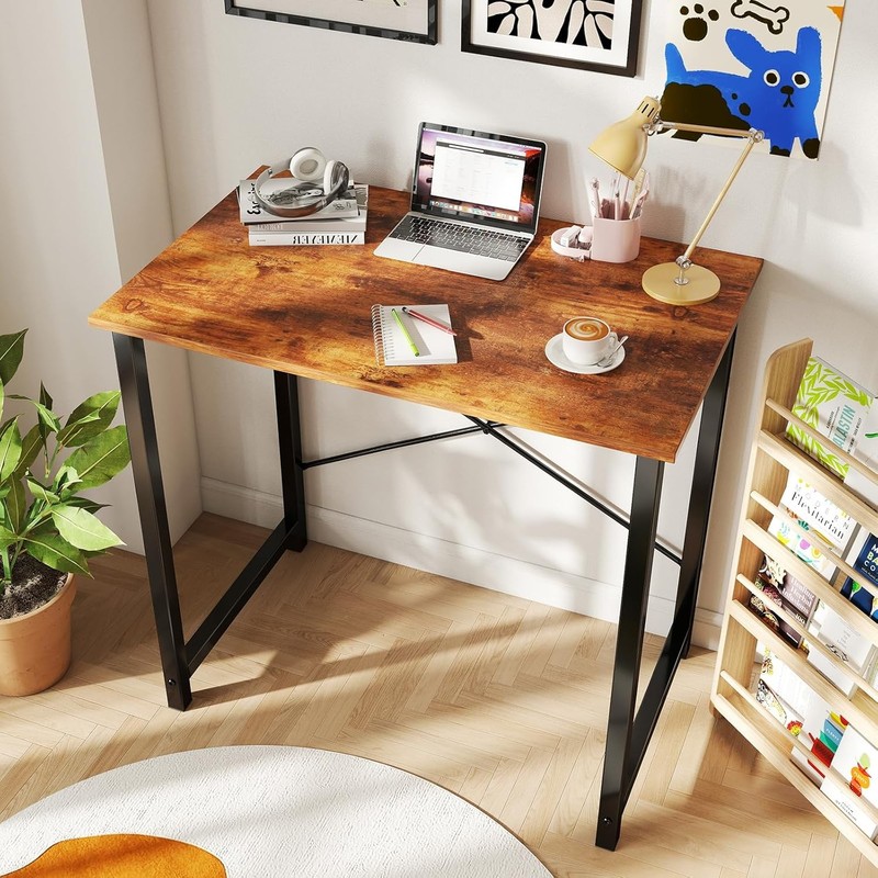 31-63" Modern Office Computer Desk Writing Work Study Table with Storage Bag gallery