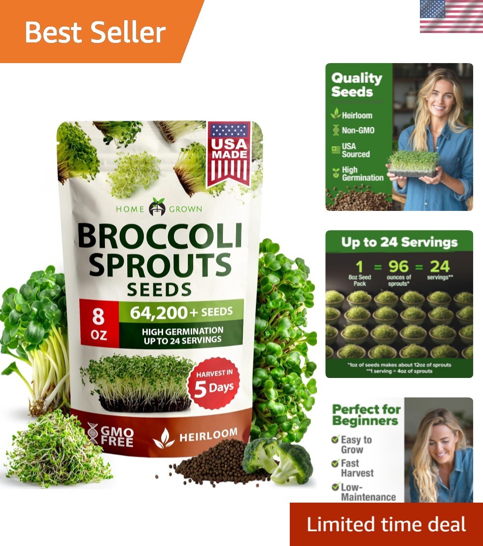 Broccoli Seeds 8 oz Bulk Heirloom Non-GMO, High Germination, Sulforaphane Ric... gallery