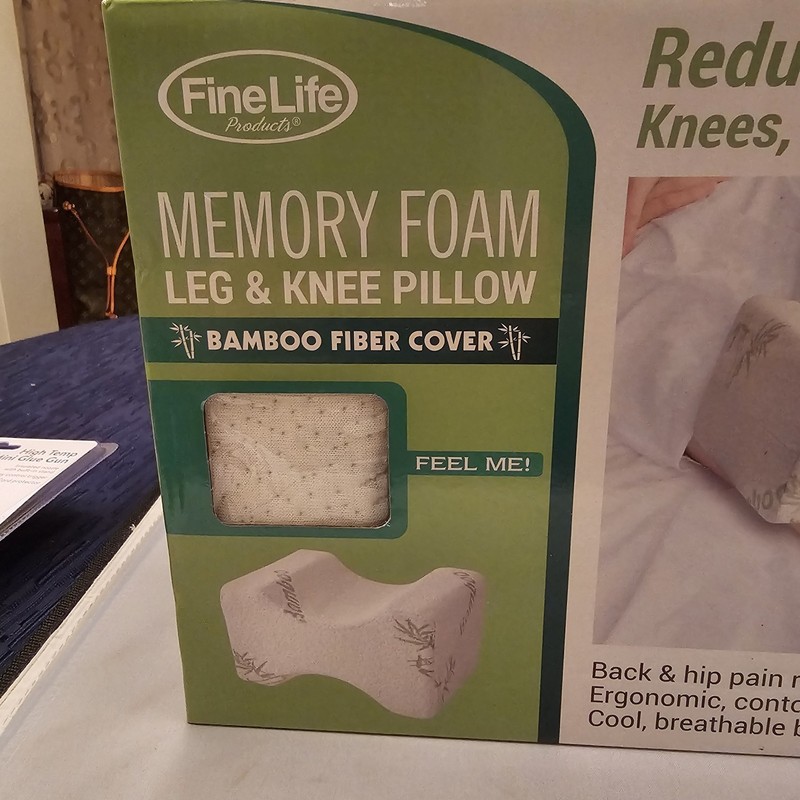 Fine Life Memory Foam Leg & Knee Pillow w/Bamboo Fiber Cover, Brand New, NIB gallery