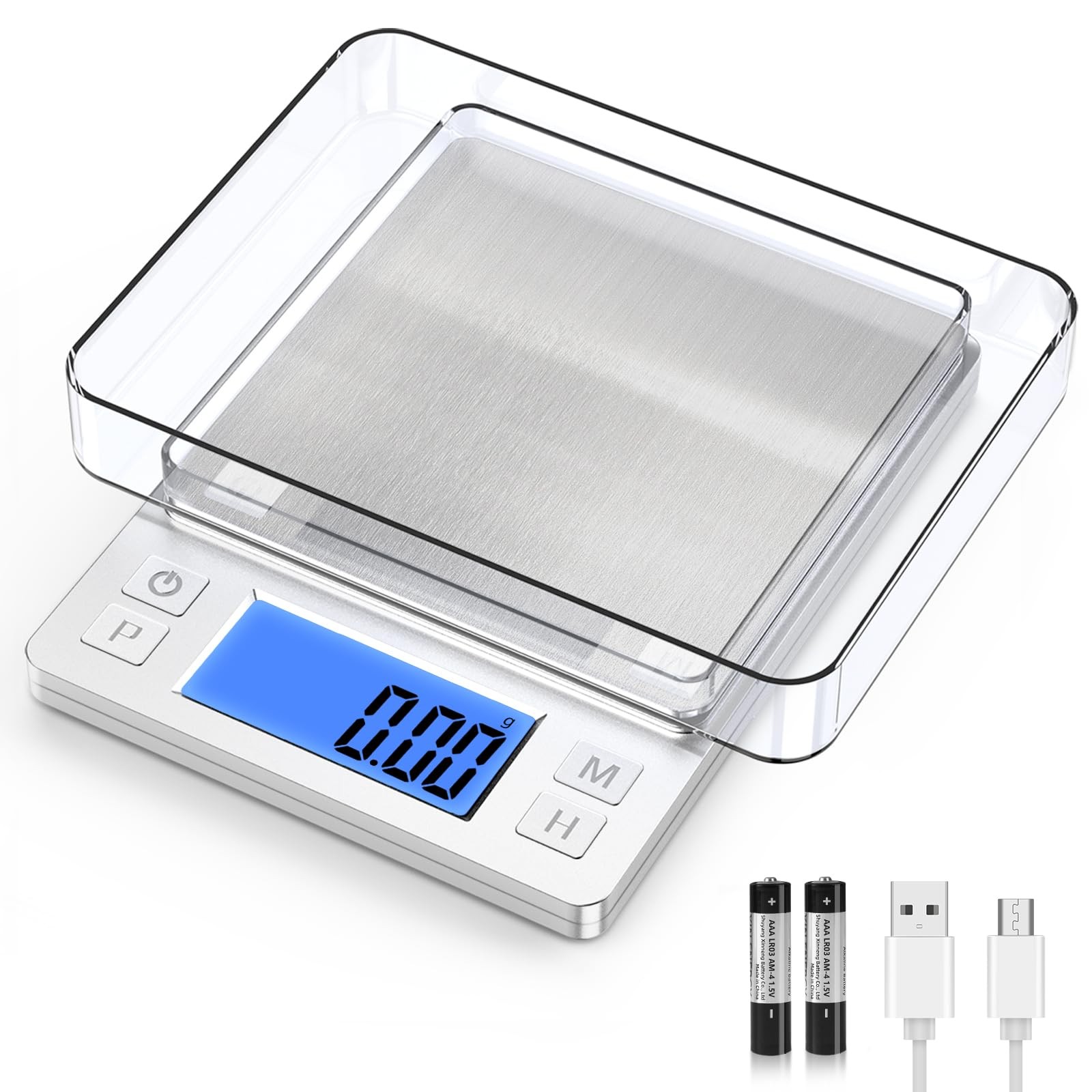 BOMATA 0.01g Small Digital Gram Scale, USB Rechargeable, Upgraded 1kg Jewelry... gallery