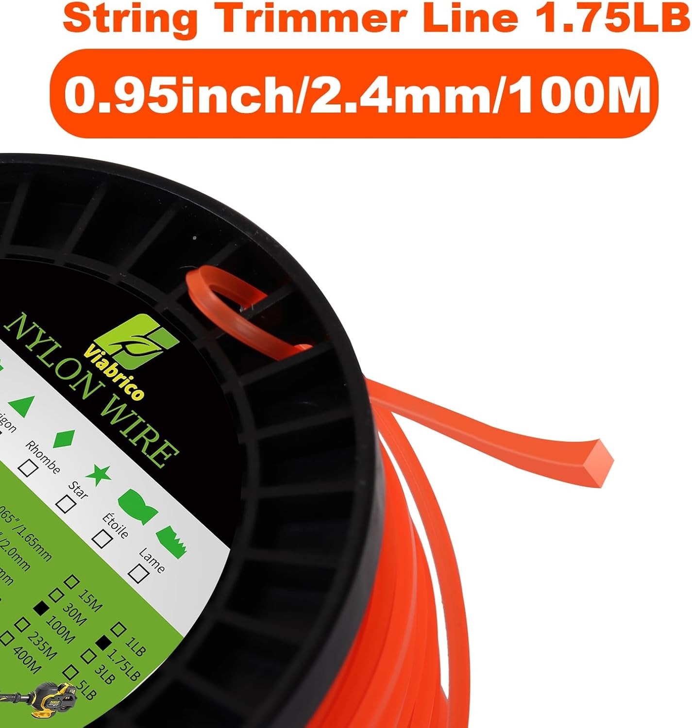 String Trimmer Line Square Orange Heavy Duty Weed Eater String Premium Nylon U gallery