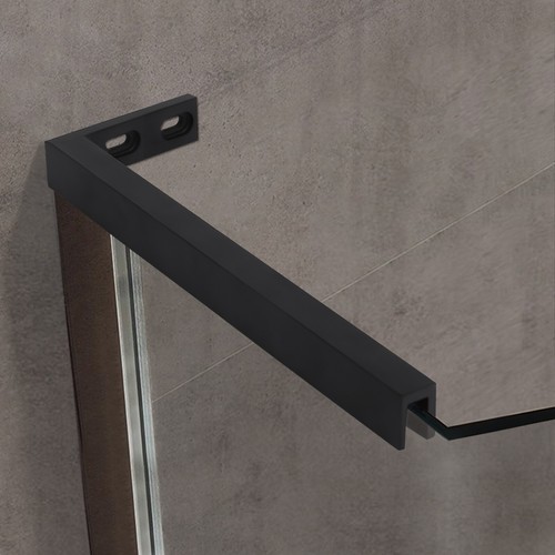 Left L-Shaped Mounting Bracket Glass Door L-Shaped Stabilizing Bracket Black NEW gallery