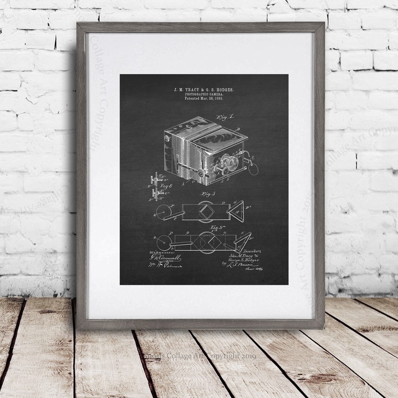 Vintage Folding Camera Box Camera Blueprint Posters Lot of 12 Wall Decor Prints gallery