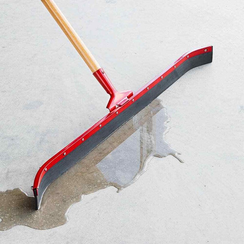 36 In. Curved Rubber Floor Squeegee with 60 In. Wood Handle gallery