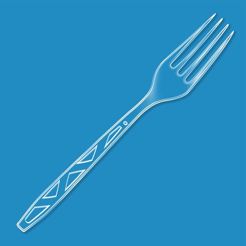 Basics Disposable Clear Plastic Forks, Premium Quality, 100 Count, Large Pack gallery