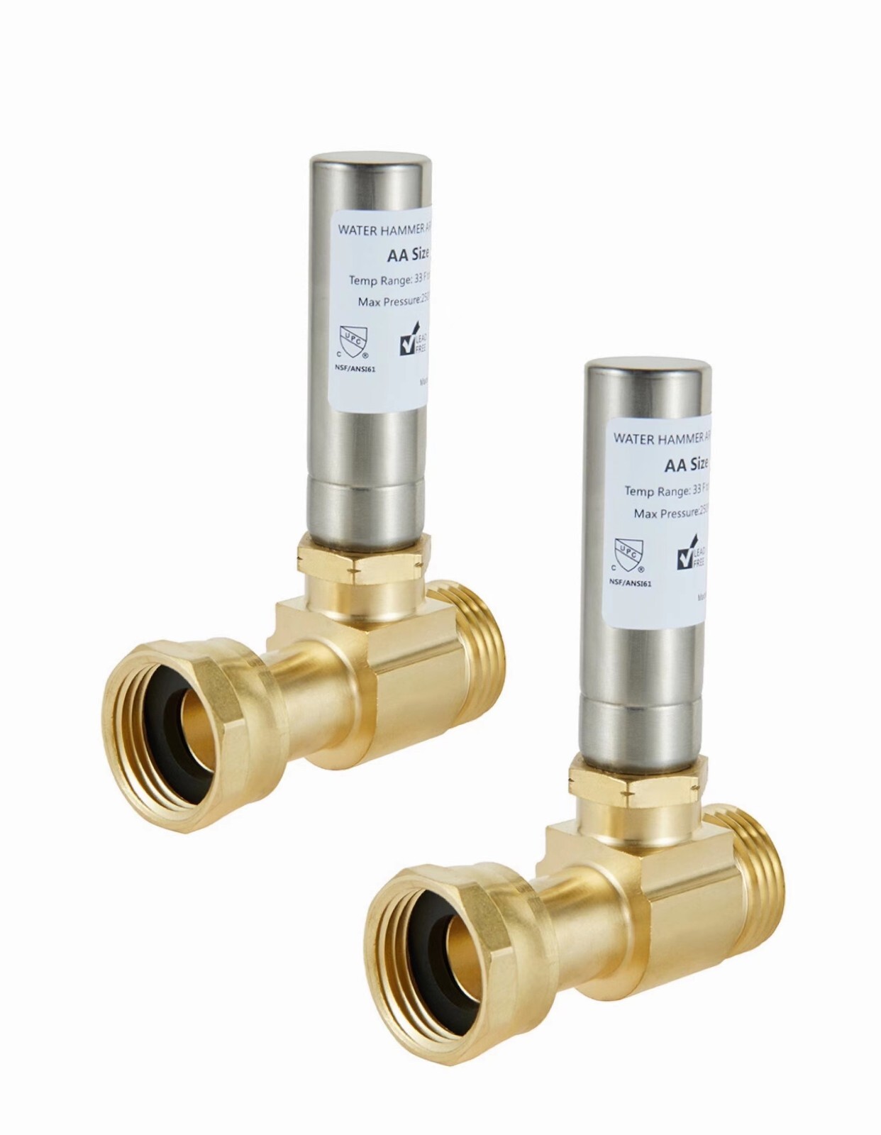 2 PCS EFIELD S.Steel Water Hammer Arrestor For Washing Machine, 3/4 Inch MHT gallery