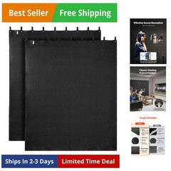 2 Pcs Sound Dampening Blankets, Soundproof Curtains with 96 x 80 in, Soundpro…