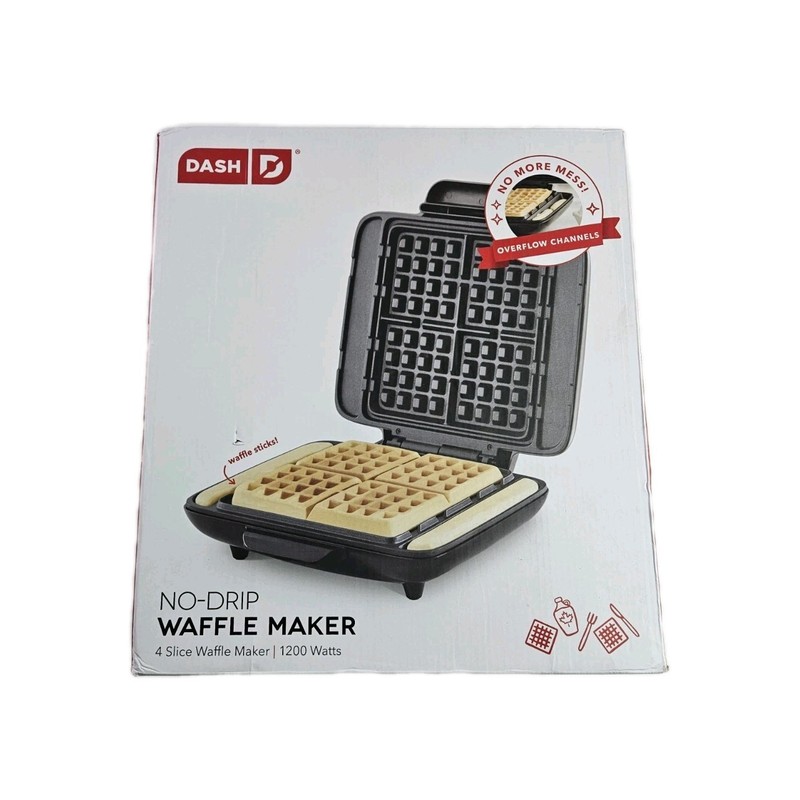 Dash No Drip Waffle Maker Non-Stick Easy Clean Model DNMWM400G7 Graphite NOB gallery