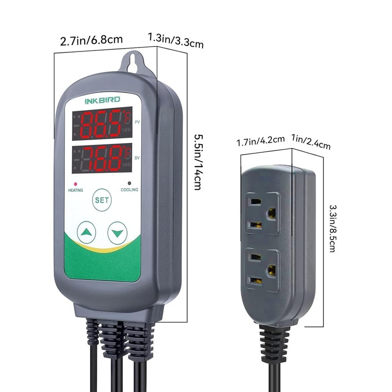 Inkbird Heating Cooling Temperature Controller Pre-wired Thermostat -58~248 °F gallery
