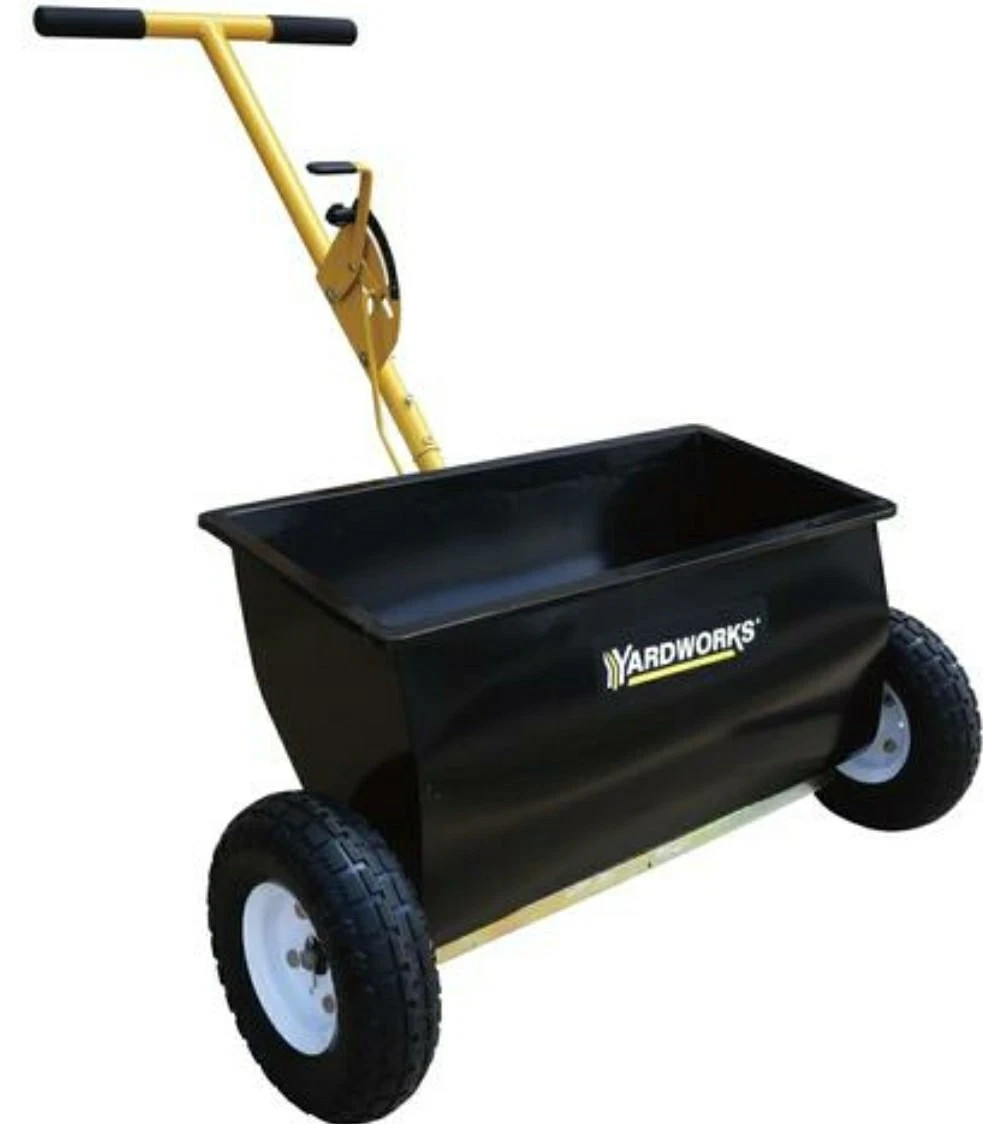 All Season 75LB Large Push Drop Spreader Hopper Fertilizer Grass Seed Ice Melt gallery