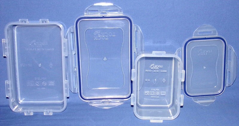 Lock & Lock 5 Containers 152oz w/handle in Lid 47oz 27oz 20oz 12oz Rectangles gallery