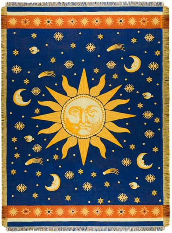 Moon and Sun Throw Blanket Celestial Chair Recliner Cover Bed Spread Hippie Room gallery
