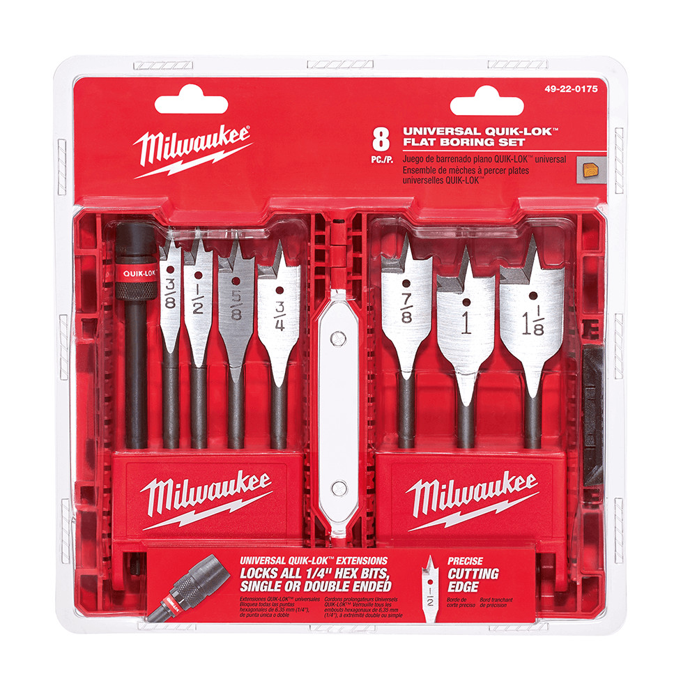 Milwaukee 49-22-0175 8PC 6-Inch Versatile Universal Flat Boring Bit Set gallery