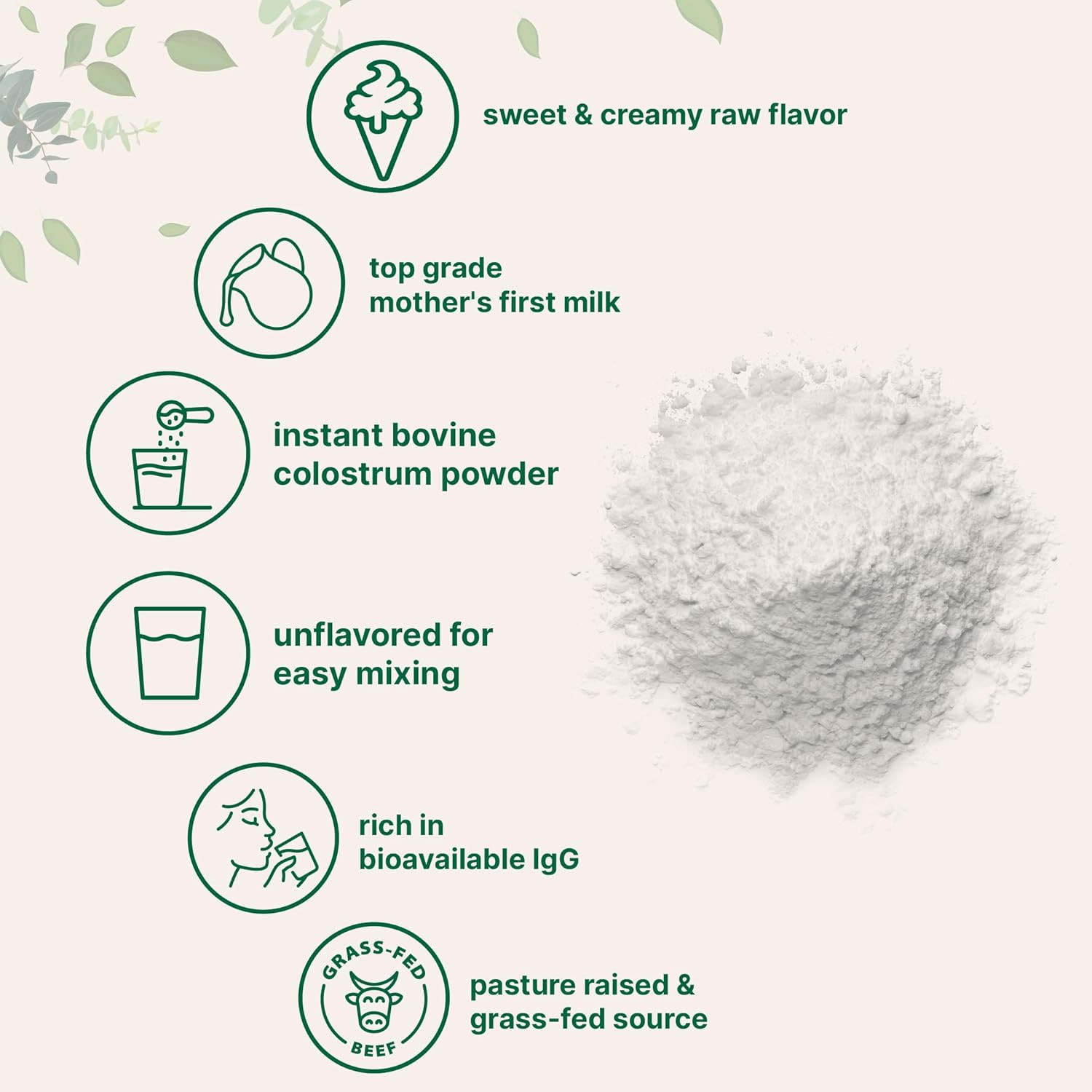 Bovine Colostrum Powder, 8 oz | Grass-Fed, Freeze-Dried | Natural IgG & IgA | Su gallery