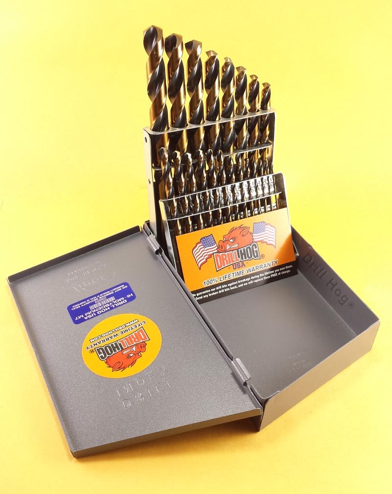 Drill Hog® USA 21 Pc Drill Bit Set Metal Hi-Molybdenum M7 MOLY Lifetime Warranty gallery
