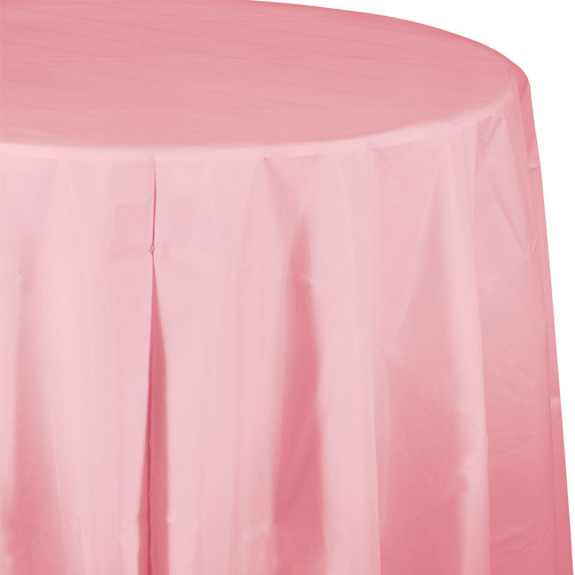 Pink Plastic Round Tablecloth 82" Tableware Decorations Party Supplies