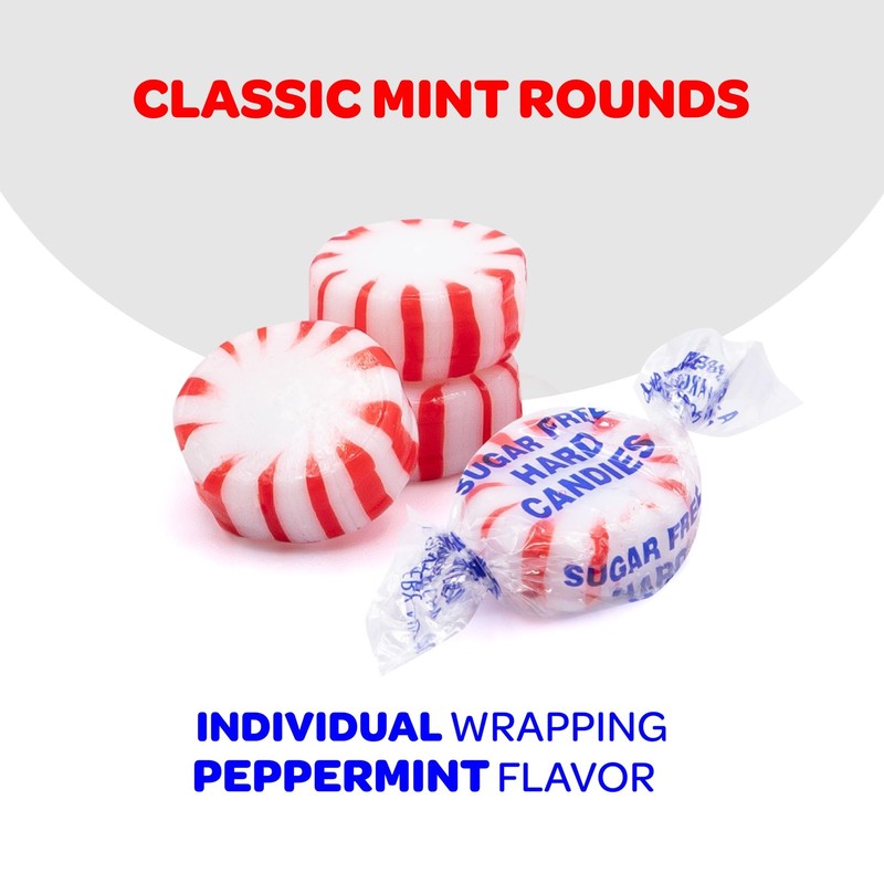 Sugar Free Peppermint Mints - 1 lb Pack Approx. 90 Count gallery
