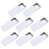 8Pcs Slide Top Tin Containers 2"x1"x0.4" Metal Empty Tins Box Bright White gallery