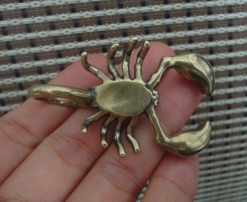 Vintage Style Solid Brass Scorpion Figurine Statue Pendant Knick Knacks gallery