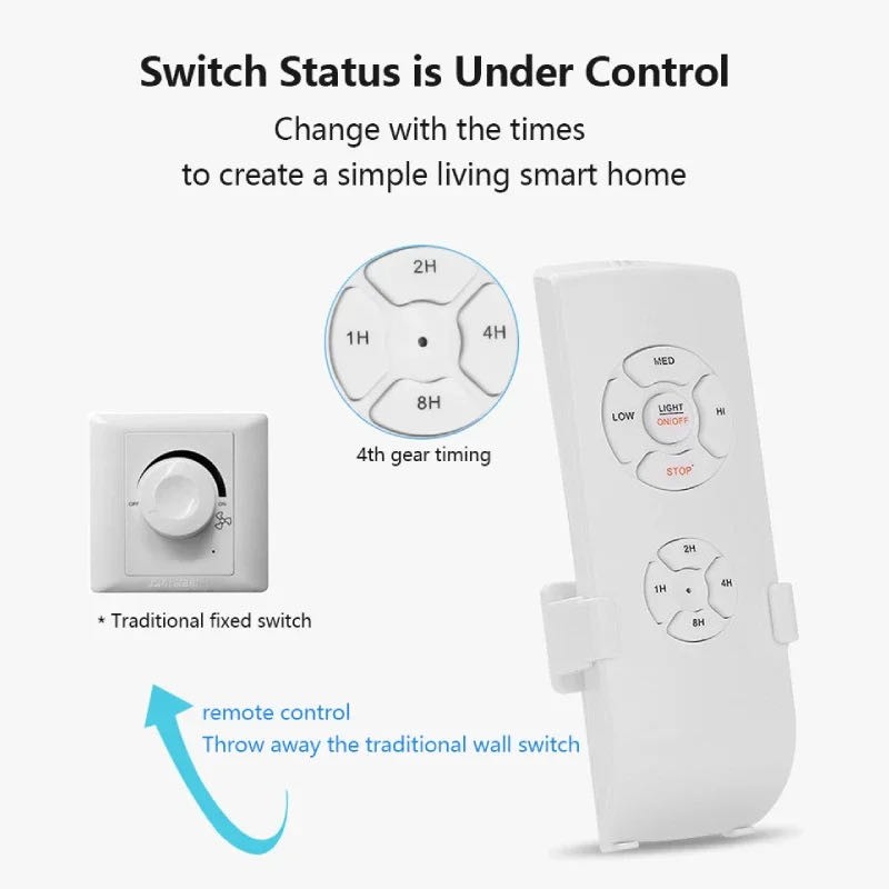 Universal Ceiling Fan Lamp Light Remote Control Receiver Kit Timing Wireless 15M gallery