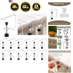 Tablecloth Clips Adjustable Clear Secure Grip for Tables Cloth Holders 12 Pcs