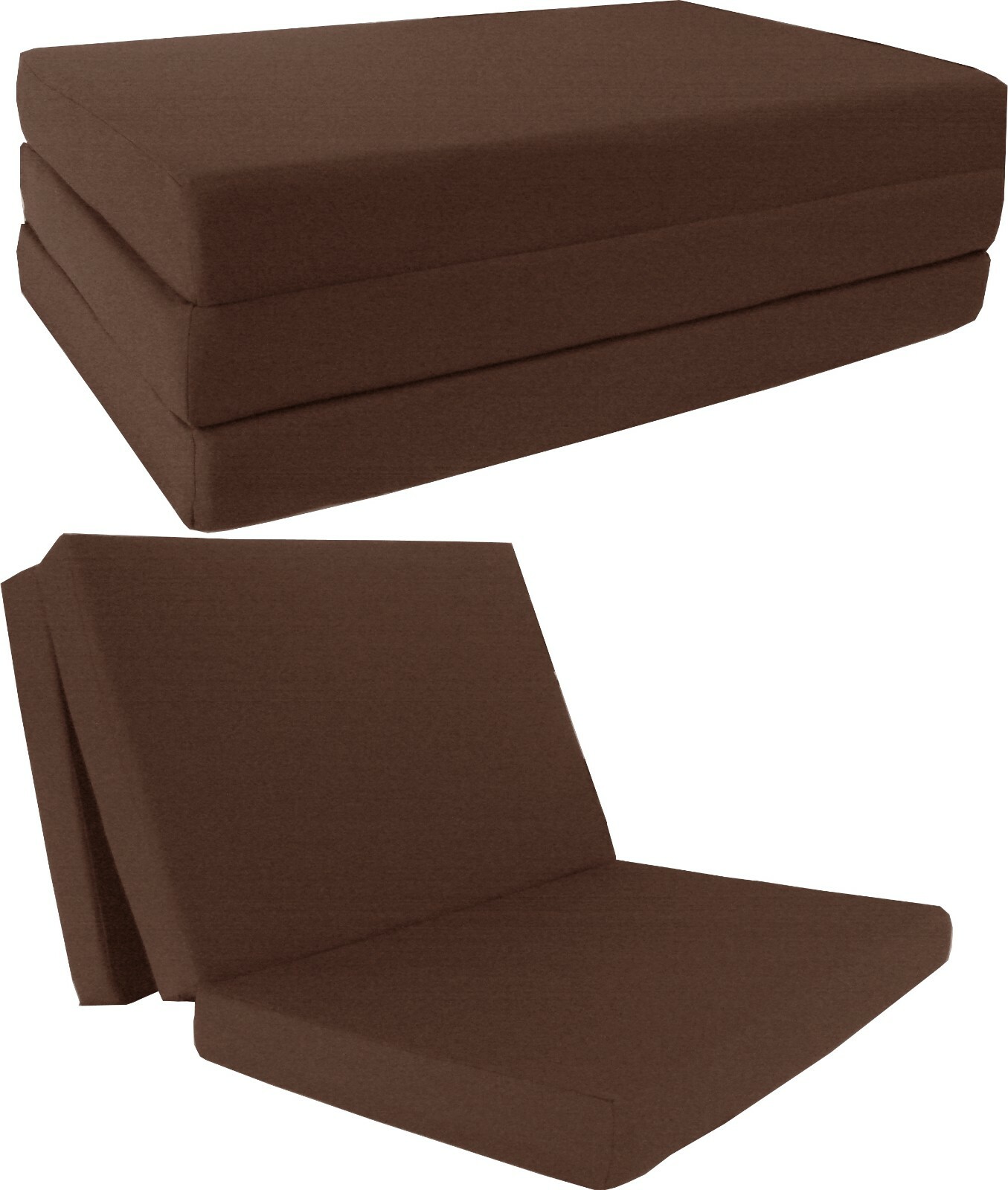 Full Shikibuton Trifold Foam Beds, Foldable Mats, Cushion Seats 4x54x75 Brown gallery