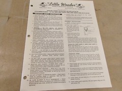 OPERATING, ASSEMBLY INSTRUCTIONS, AND PARTS LIST FOR THE LITTLE WONDER BLOWERS