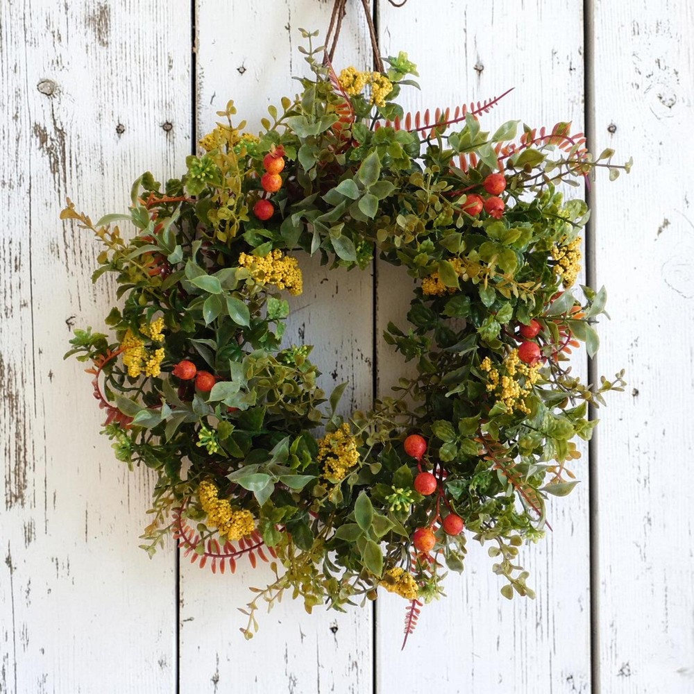Late Summer Early Fall Wreath, Fall Decor, Orange and Yellow Flowers