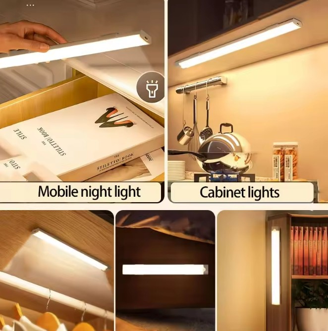 Rechargeable LED Motion Sensor Under Cabinet Closet Light USB Kitchen Lamp Strip gallery